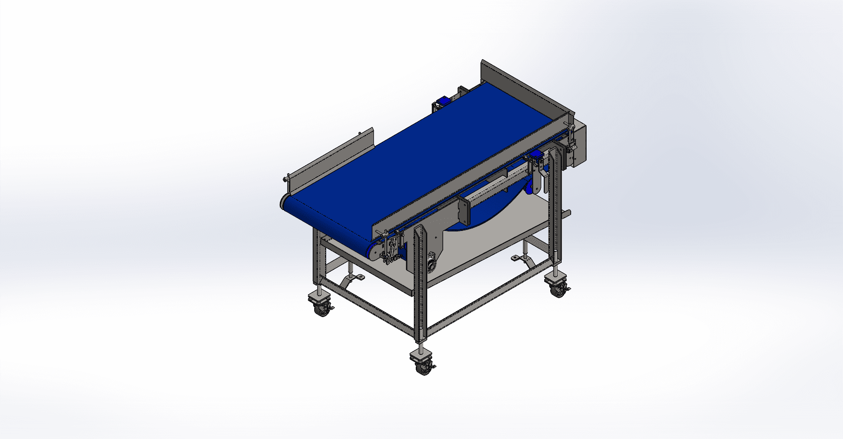 Fresh meat conveyor system in stainless steel